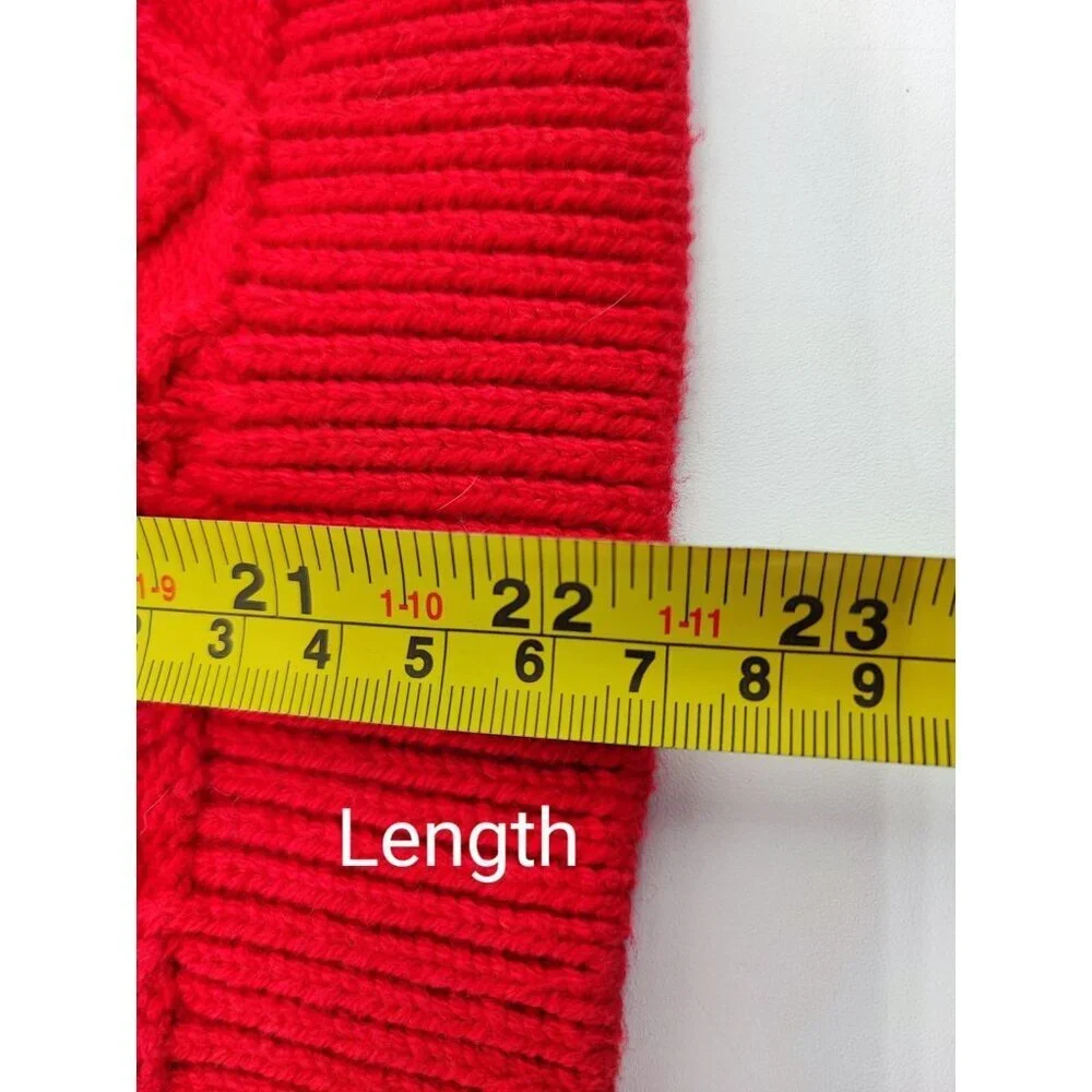 J. Crew Women’s Size XS Cable Knit Sweater Red Crew Neck Pullover Casual